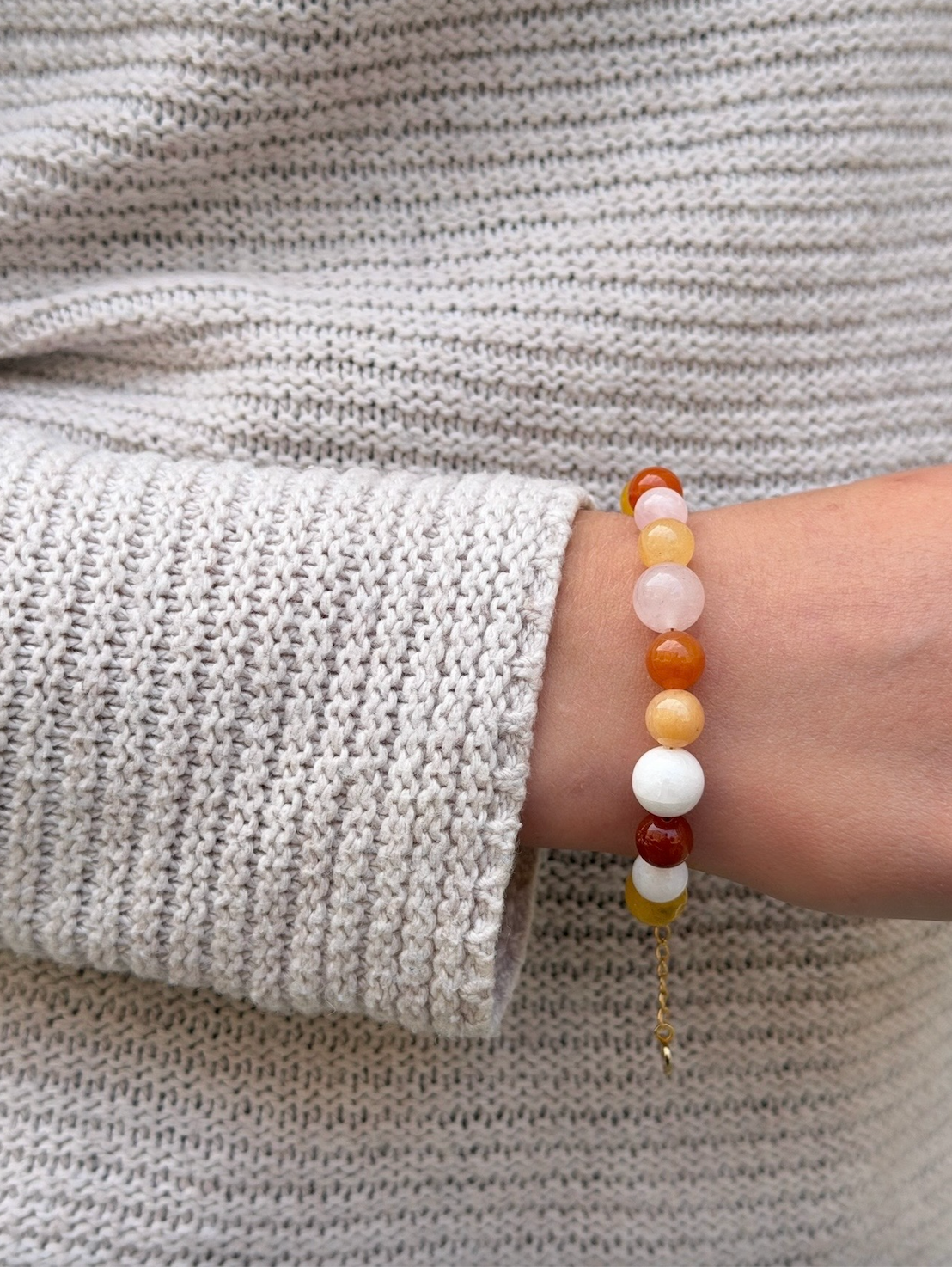 Bredt perle armbånd flerfarvet