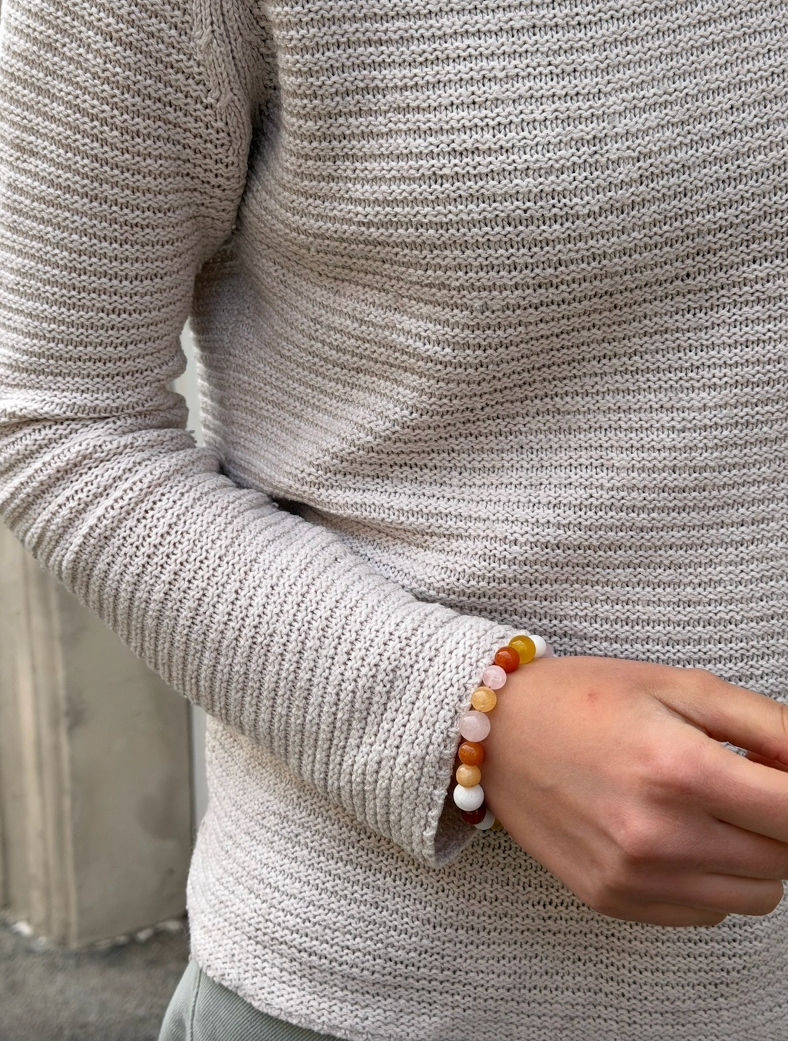 Bredt perle armbånd flerfarvet