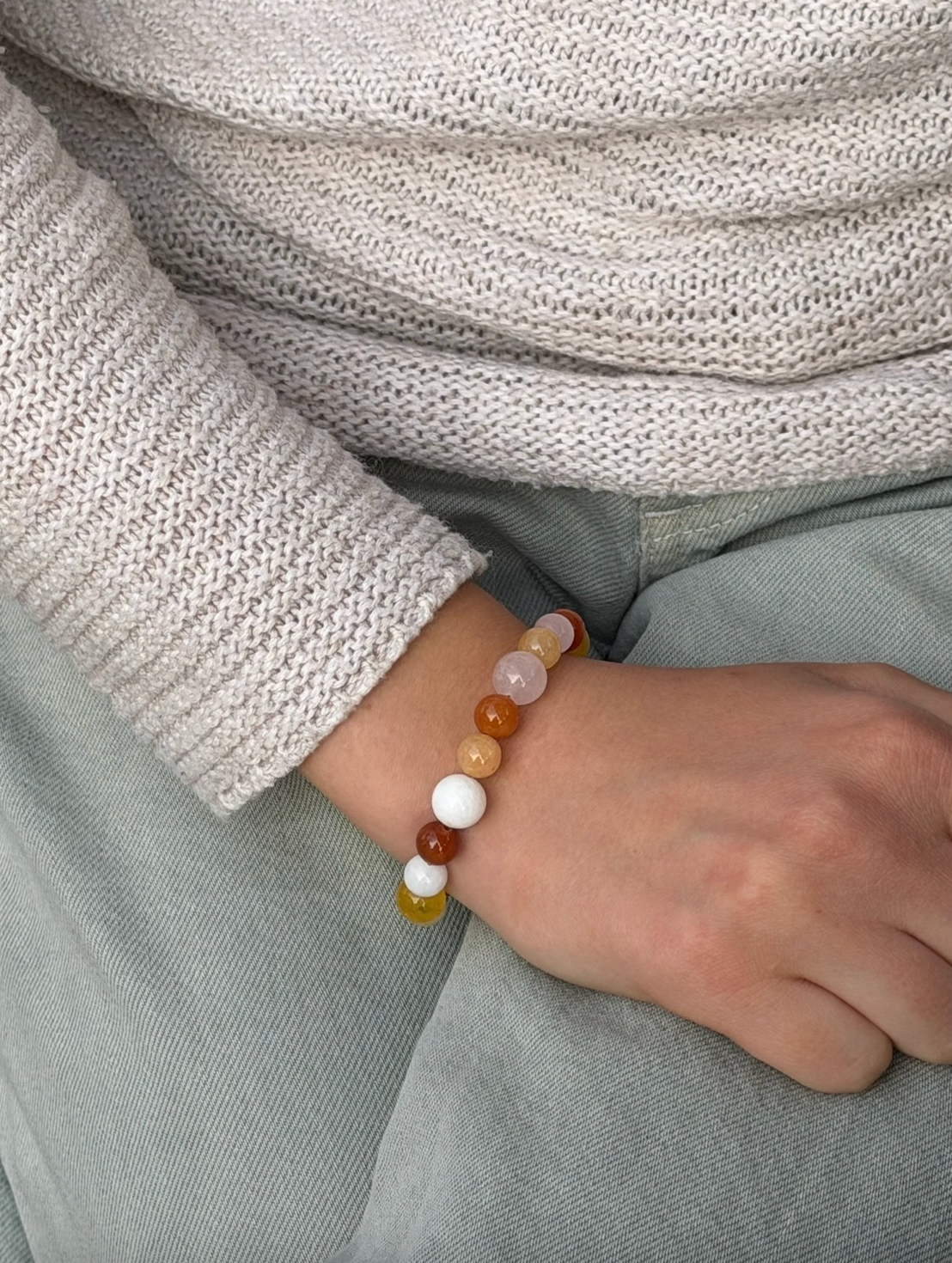 Bredt perle armbånd flerfarvet