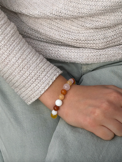Bredt perle armbånd flerfarvet